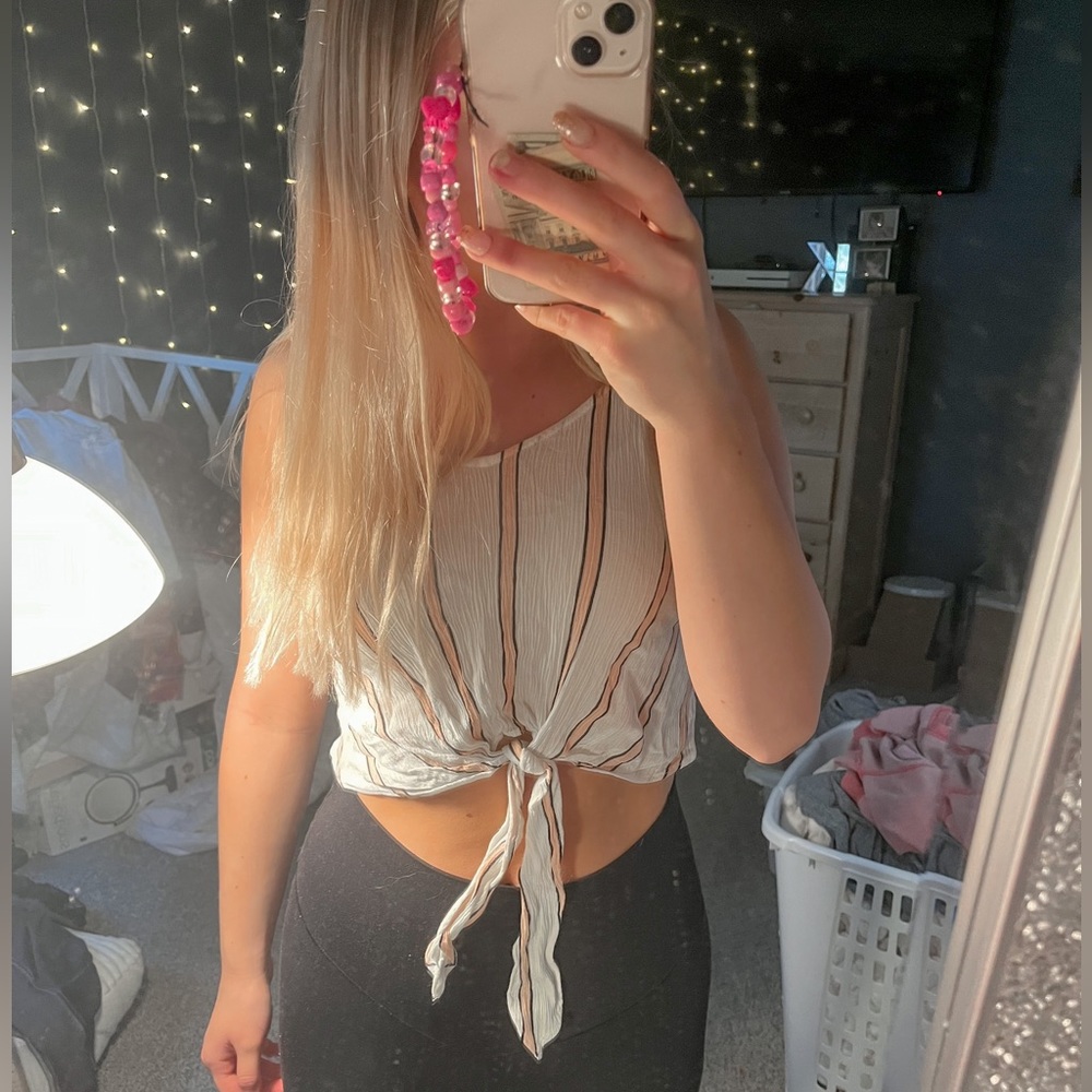 Forever 21 striped tie tank top